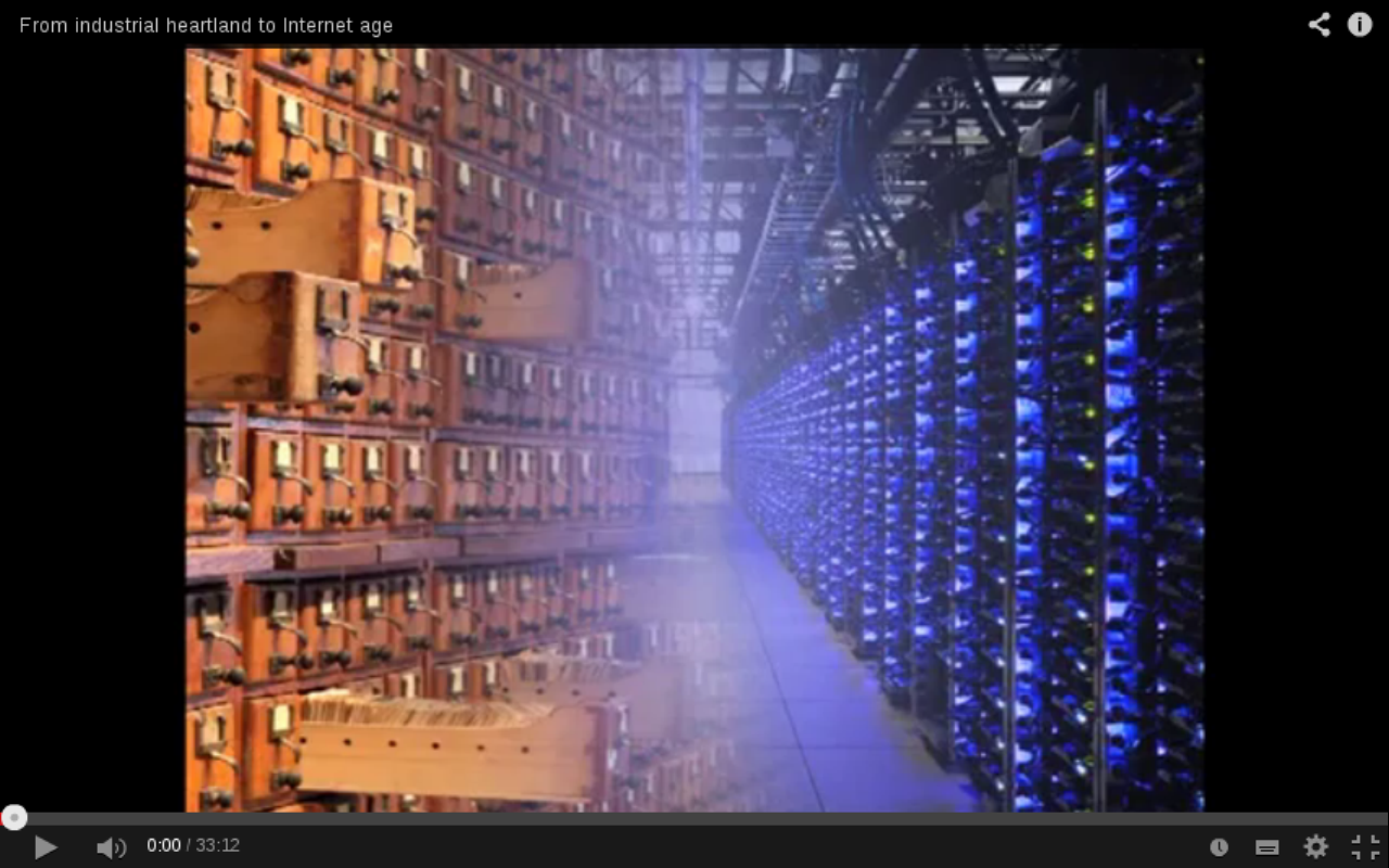 From industrial heartland to the Internet age (screen-capture). Video published by The Mundaneum, 2014